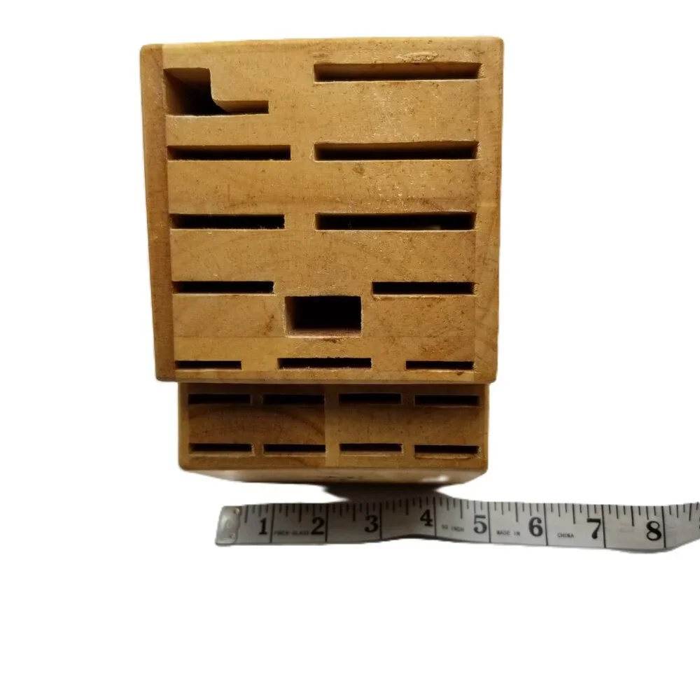 Zwilling J.A. Henckels 20 Slot Wooden Knife Block Angled Countertop